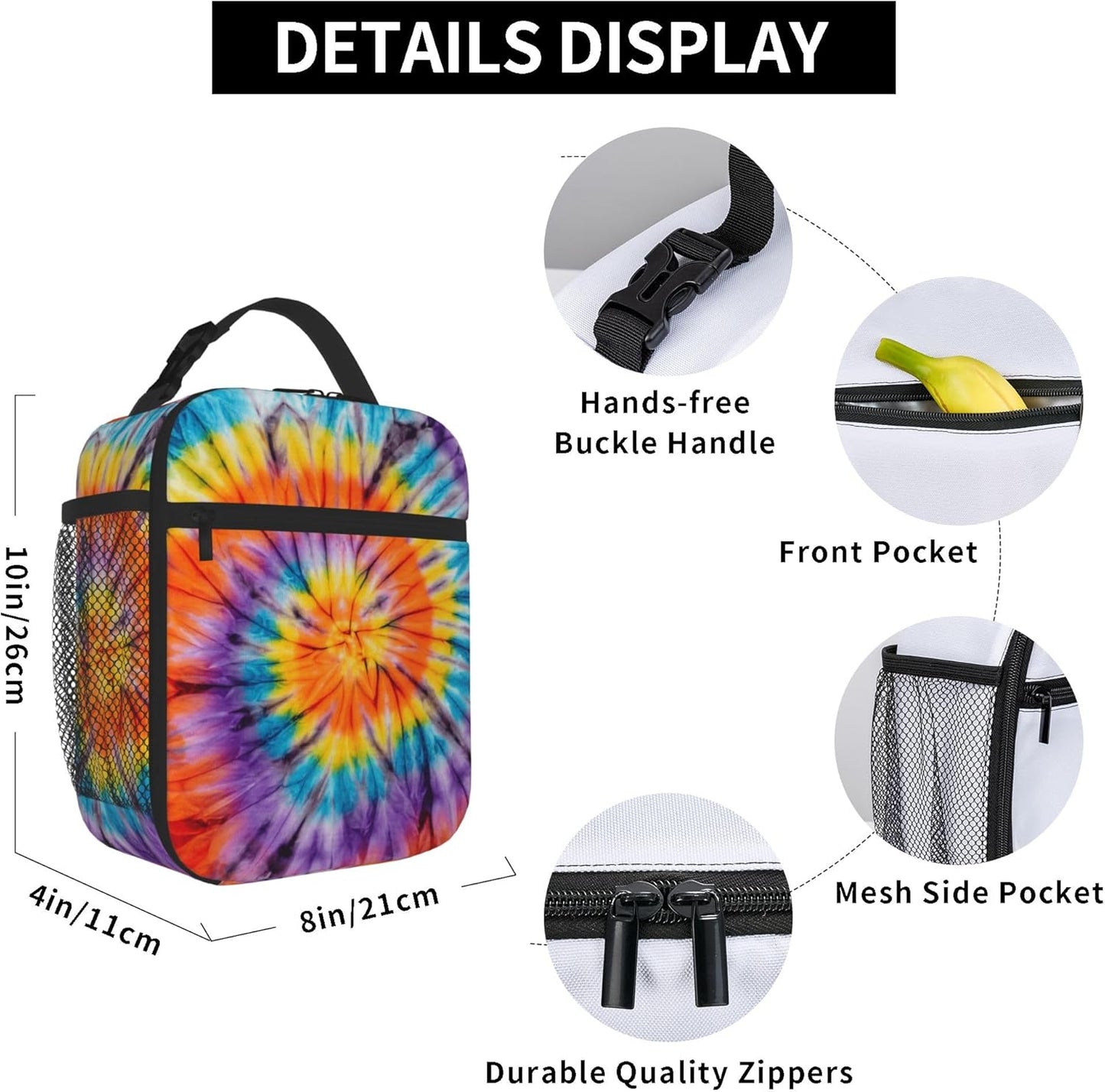 Dinosaur Volcano Insulated Lunch Bag for Women & Men, Reusable Leak-Proof Lunch Box with Cooler Compartment, Lunch Tote for Adults Work Travel Picnic Durable & Washable