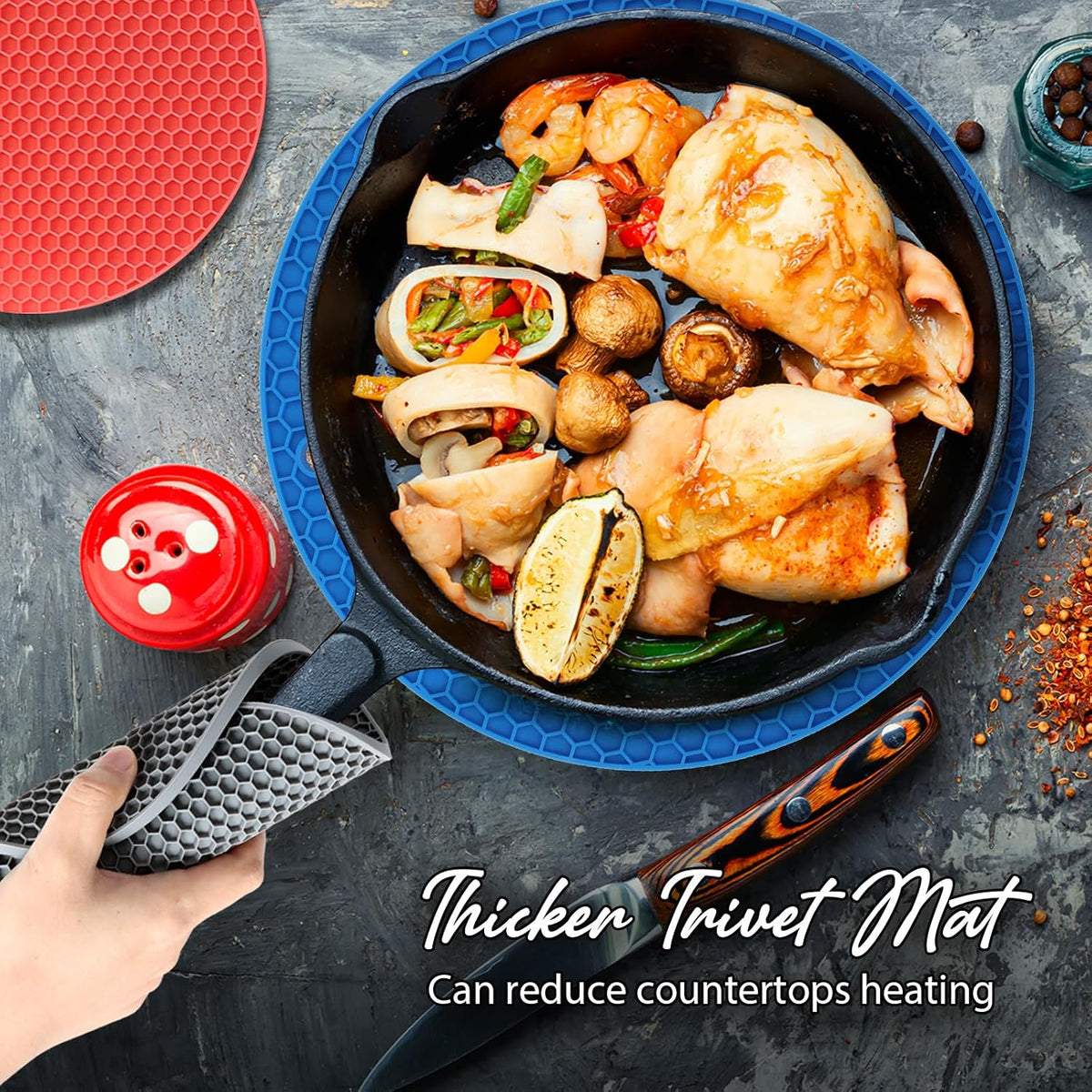 Joyhalo 4 Pack Trivets for Hot Dishes