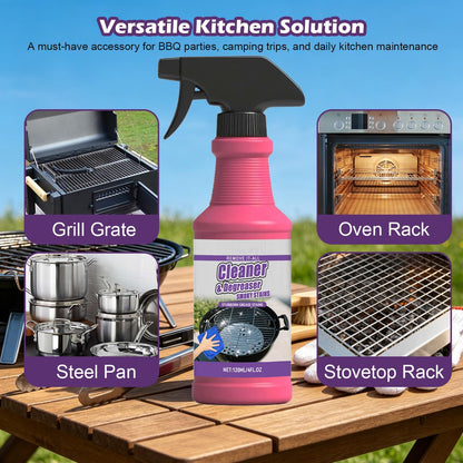 Fast-Acting Heavy-Duty Grill Degreaser Spray, 2026 New Heavy Duty BBQ Grill Degreaser, All Purpose BBQ Grill Cleaner for Burnt Food & Grease (1, 4FL)