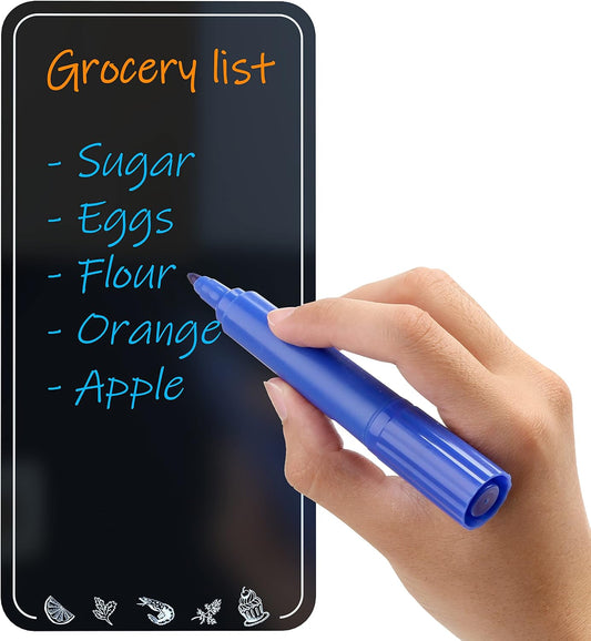 Dry Erase Grocery List for Fridge - 4.5 x 8.5 in White Dry Erase Shopping List for Fridge - Magnetic Grocery List Whiteboard Fridge Notepad - Erasable Grocery List Magnet Board for Refrigerator