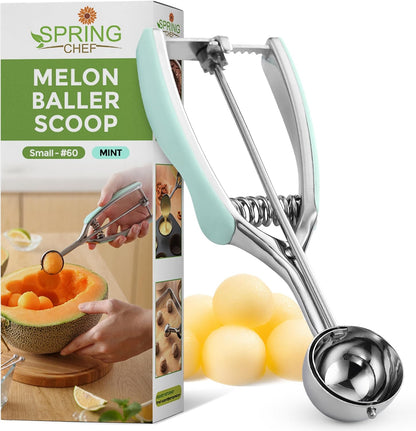 Spring Chef Extra Large Stainless Steel Cookie Scoop, #10, 5.5 Tbsp, Black