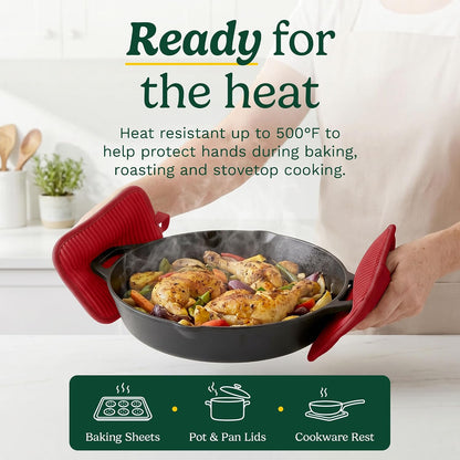 Cuisinart Silicone Pot Holders, Set of 2 7"x9", Heat Resistant 500F