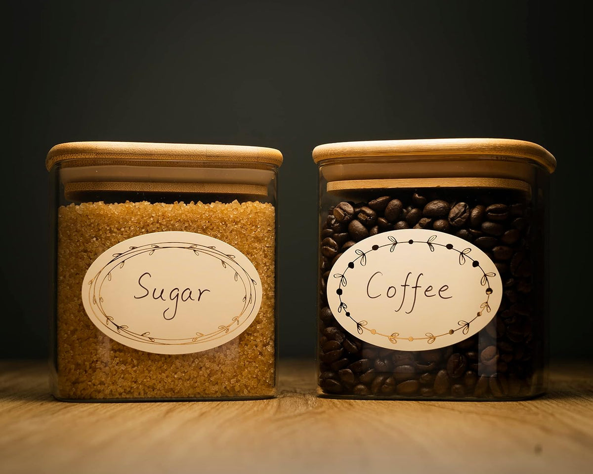 MONEST Waterproof Label Stickers for Jars and Lids, Pantry, Mason Jar, Canning, Spice, Bottle Labels (Red Tulip 2"x3")