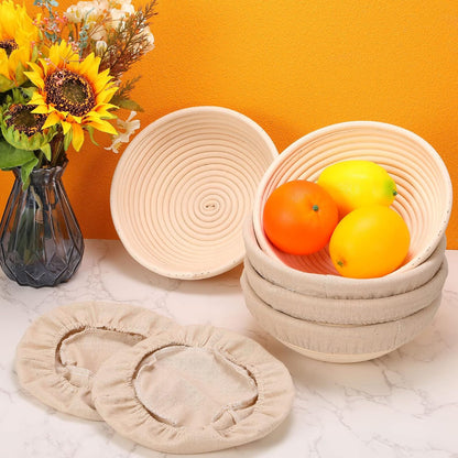 Ziliny 6 Pcs Banneton Bread Proofing Baskets for Sourdough,9 Inch,Round