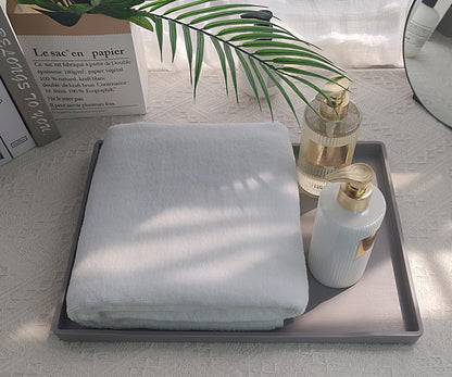 White Serving Tray (13.5 x 9.6 inch) for Serving Accessory, Elegant & Stackable Plastic Tray for Spa, Coffee, Drinks, Tea, Bar, Party, Seasoning, Perfume and Display Use.