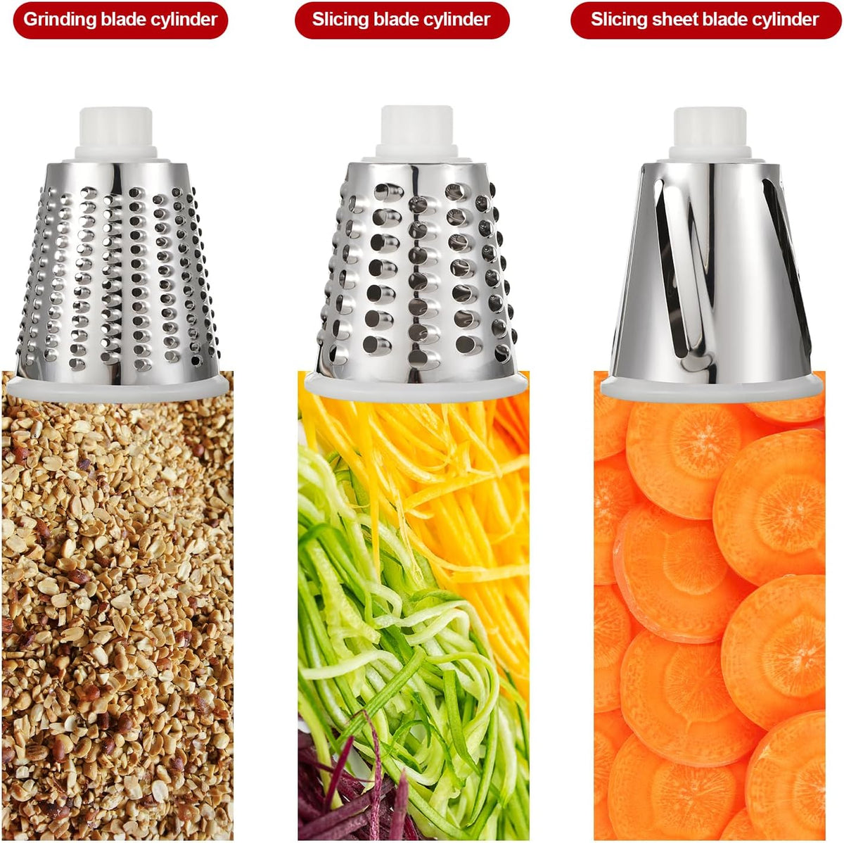 Rotary Cheese Grater Manual Hand Crank 3-in-1 Vegetable Shredde