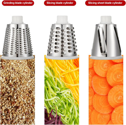 Rotary Cheese Grater Manual Hand Crank 3-in-1 Vegetable Shredde