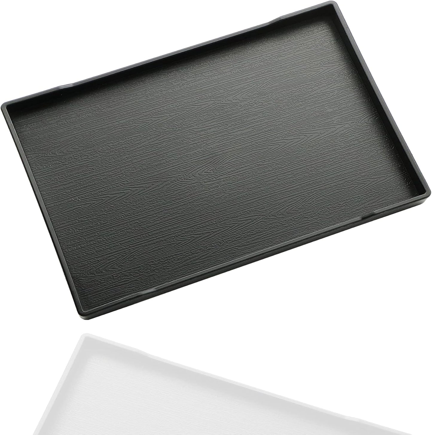 White Serving Tray (13.5 x 9.6 inch) for Serving Accessory, Elegant & Stackable Plastic Tray for Spa, Coffee, Drinks, Tea, Bar, Party, Seasoning, Perfume and Display Use.