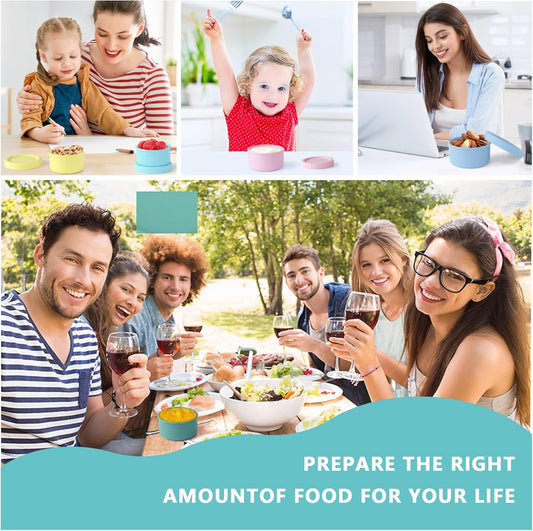 Finorder 6 Pack 3.5 oz Silicone Food Storage Containers Leak Proof Food Snack Storage Cubes,Reusable Small Containers with Lids Freezer Dishwasher Safe Lunch Box for Picnic, Gym, Work