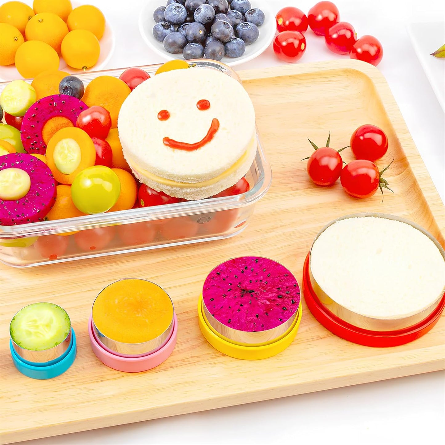 Fruit Cutters Shapes for Kids 22 Pcs, Mini Cookie Cutters Set, Vegetable Cutter with Food Picks