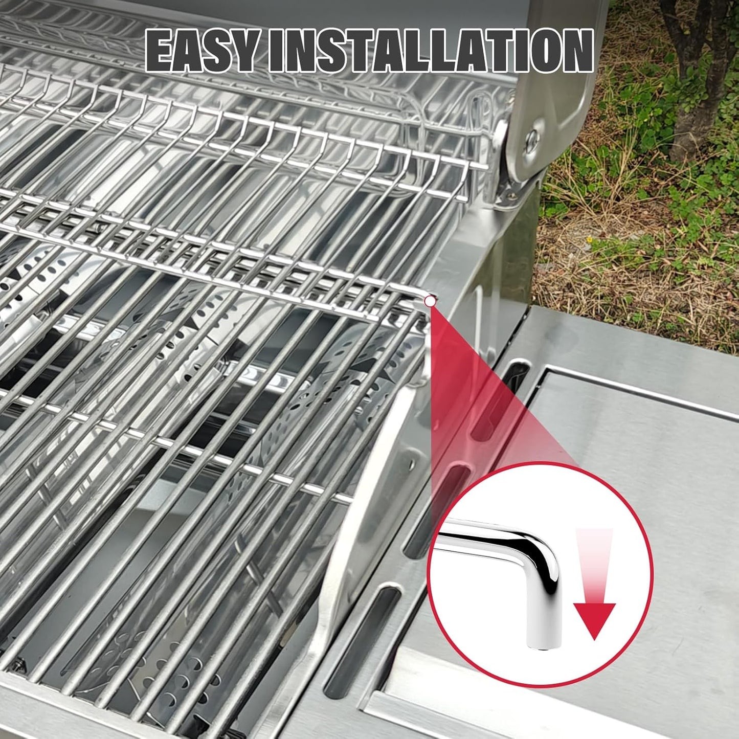 Utheer 2-Pack Griddle Warming Rack for Blackstone 28" Griddles, Stainless Steel Flat Top Grill Accessories | Reversible Rack Adds Prep Space, Foldable Clip-On Design Expands Cooking & Holding Area