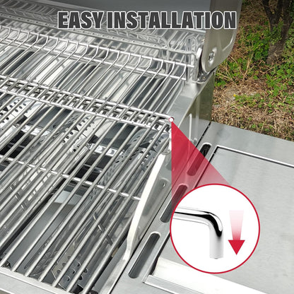Utheer 2-Pack Griddle Warming Rack for Blackstone 28" Griddles, Stainless Steel Flat Top Grill Accessories | Reversible Rack Adds Prep Space, Foldable Clip-On Design Expands Cooking & Holding Area