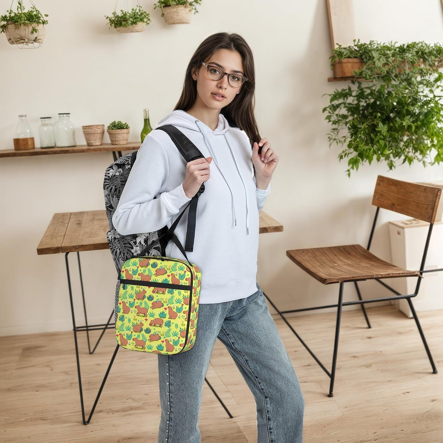 Dinosaur Volcano Insulated Lunch Bag for Women & Men, Reusable Leak-Proof Lunch Box with Cooler Compartment, Lunch Tote for Adults Work Travel Picnic Durable & Washable