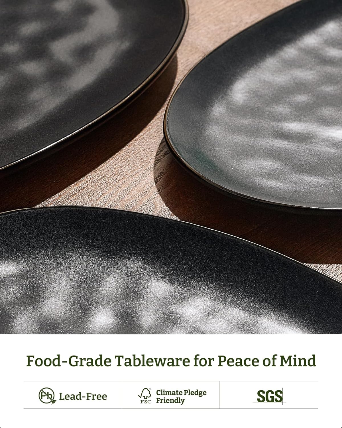 famiware Serving Platter, Oval 15.59/14.3/12.9inch Serving Dishes for Entertaining, Serving Bowls, Microwave Safe, Stoneware Serving Trays for Party, Food, Turkey, Cheese, Ocean Series, Vanilla White