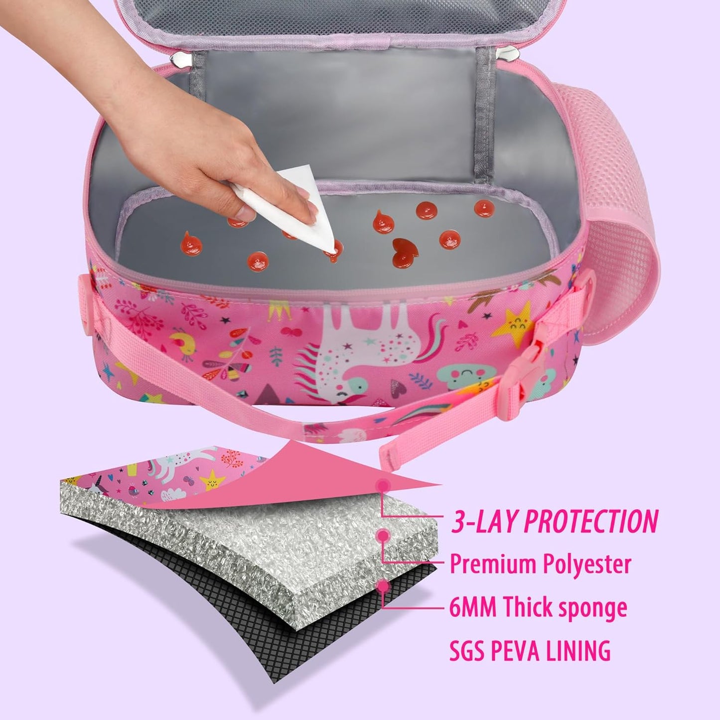 RLGPBON Kids Lunch Bag,Insulated Lunch Box for Girls,Lunch Bag Toddler Teen,School Daycare Cute Travel bags