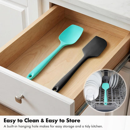 Silicone Spoonula Set, 600ºF Heat Resistant, 3Pcs, Multicolor 3