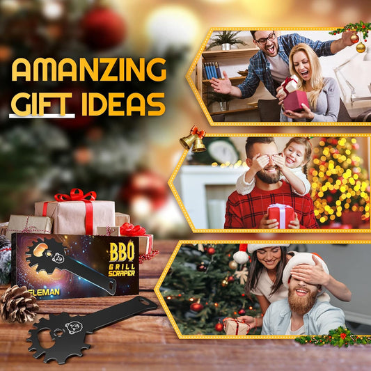 Grilling Gifts for Men Stocking Stuffers BBQ Grill Scraper: Women Gifts for Christmas Grill Accessories Cleaner Scraper Cool Stuff Gadgets for Teens Adults Husband Dad Birthday Gifts Kitchen Gadgets