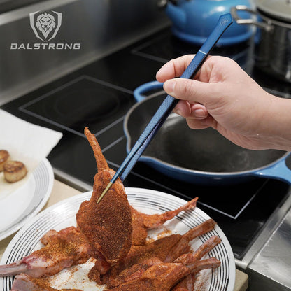 DALSTRONG Chef Tweezers Professional Kitchen Tongs- 12" high-precision Tweezer Tongs for Cooking - Stainless Steel Black w/vTitanium Coating -BBQ, Plating, Multi-use
