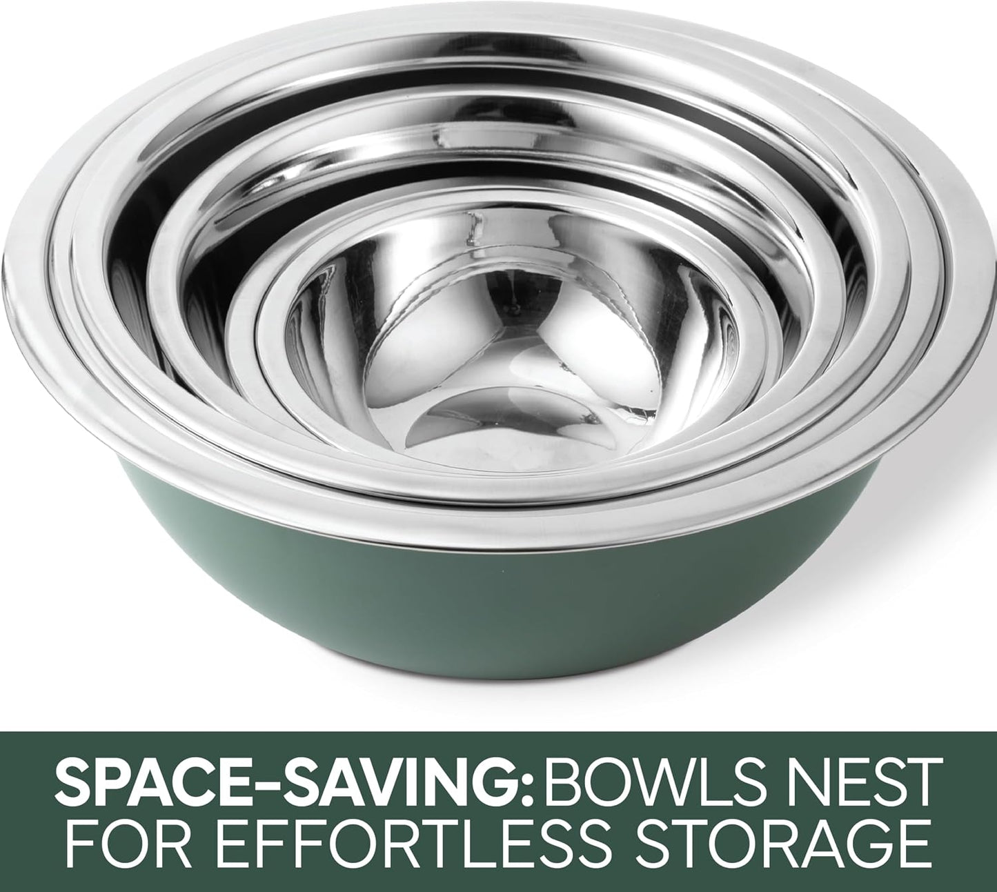 COOK WITH COLOR Stainless Steel Mixing Bowls Set - Nesting Bowls, 6 Pieces, Rose