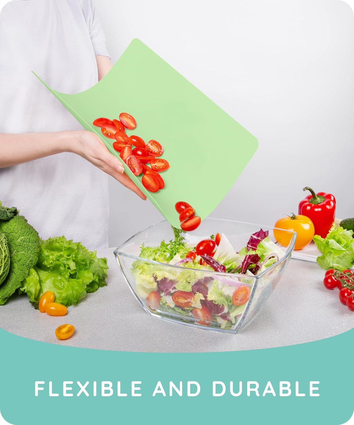 Cutting Boards for Kitchen, Plastic Cutting Board, Dishwasher Safe Cutting Boards with Juice Grooves for Meat, Veggies, Fruits, Easy Grip Handle, Serveware Accessories (Gray)
