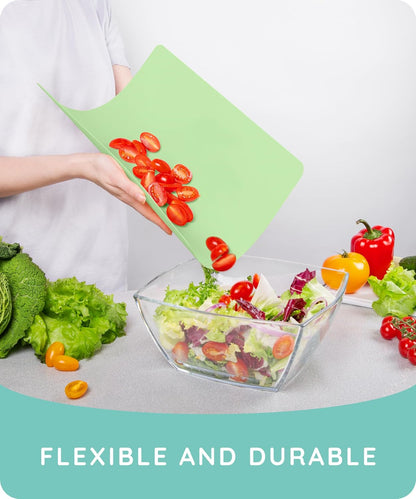 Cutting Boards for Kitchen, Plastic Cutting Board, Dishwasher Safe Cutting Boards with Juice Grooves for Meat, Veggies, Fruits, Easy Grip Handle, Serveware Accessories (Gray)