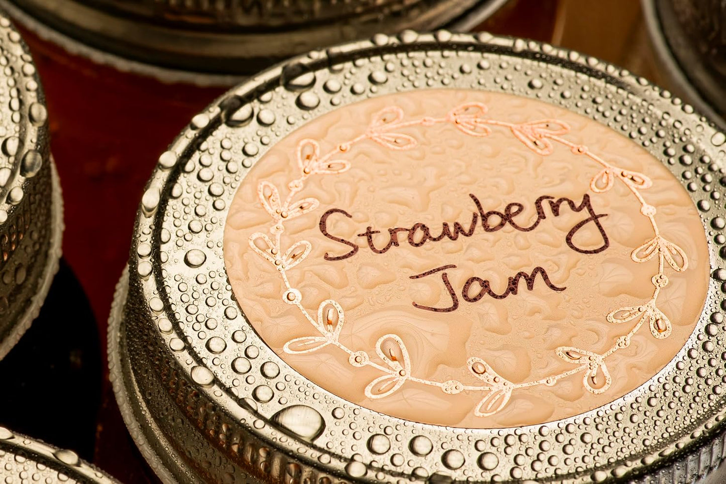 MONEST Waterproof Label Stickers for Jars and Lids, Pantry, Mason Jar, Canning, Spice, Bottle Labels (Red Tulip 2"x3")