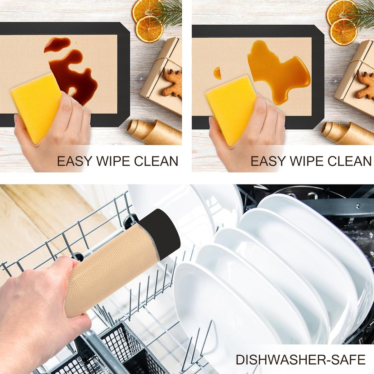Koolstuffs Silicone Baking Mat, Nonstick and Reusable, 3 Pack