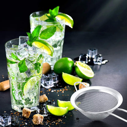 3 Pieces Cocktail Strainer Bar Strainer Fine Mesh Tea Strainer, 3.3 in