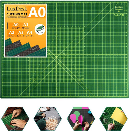 Self Healing Cutting Mat A0, 36 x 48 in 5-Layer Double-Sided Rotary Sewing Mat, Large Craft Cutting Board Suitable for Fabric Cutting, Sewing, Crafts, and Quilting