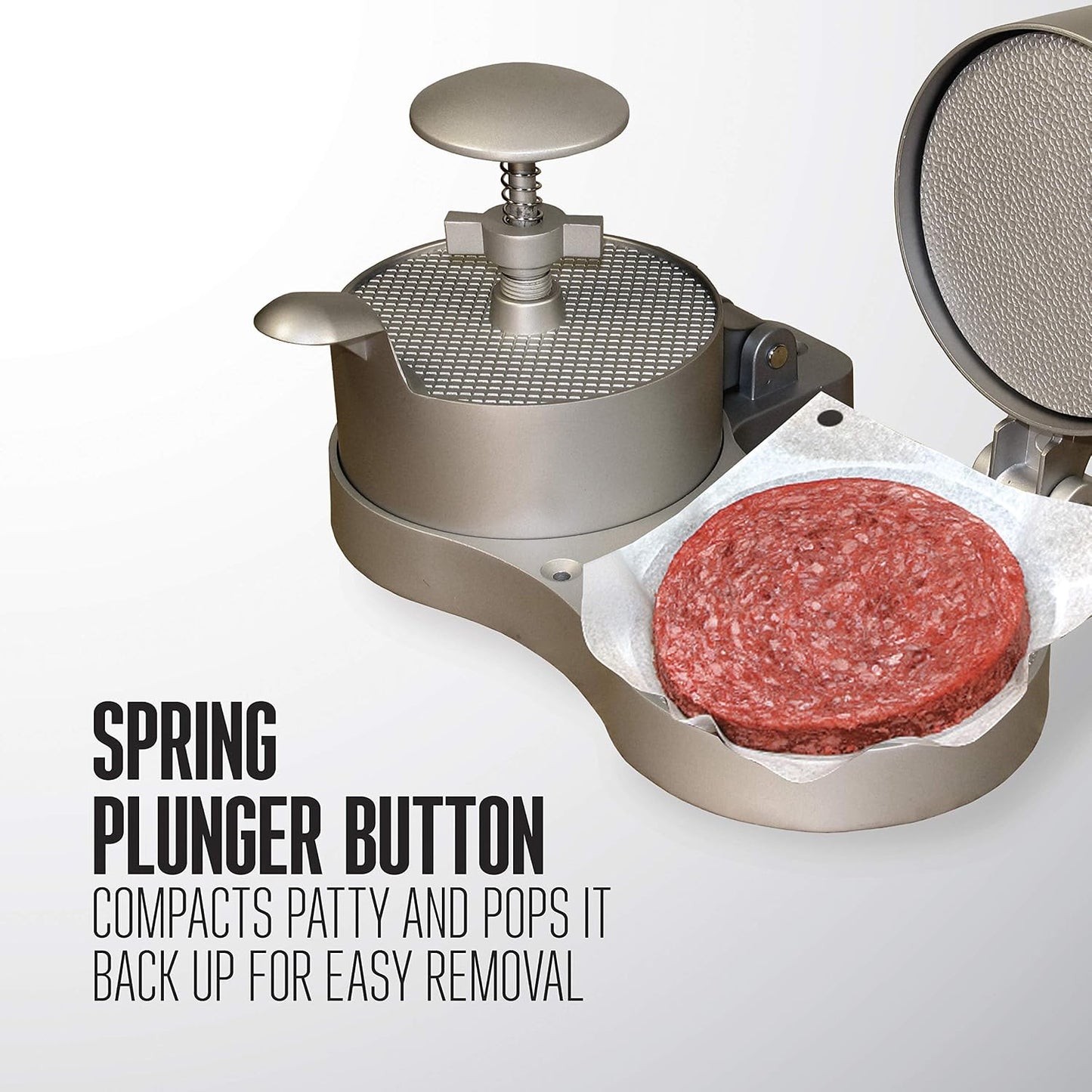 Weston Burger Press, Makes 4 1/2" Diameter Patties for Hamburger, Crab Cakes, Sausage, 1/4lb to 3/4lb, Single, Non-stick Heavy-Duty Cast Aluminum (07-0301)