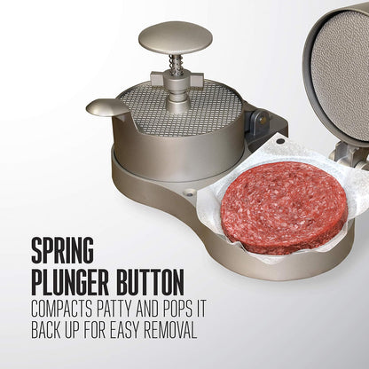 Weston Burger Press, Makes 4 1/2" Diameter Patties for Hamburger, Crab Cakes, Sausage, 1/4lb to 3/4lb, Single, Non-stick Heavy-Duty Cast Aluminum (07-0301)