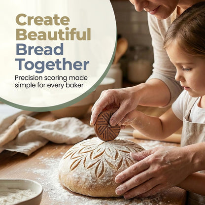 Sourdough Accessories | Seamless Danish Sourdough Bread Whisk, Silicone Dough Scraper & Sourdough Scoring Tool with 5 Blades + Storage Bag (Sourdough bread lame Kit) | Bread baking supplies