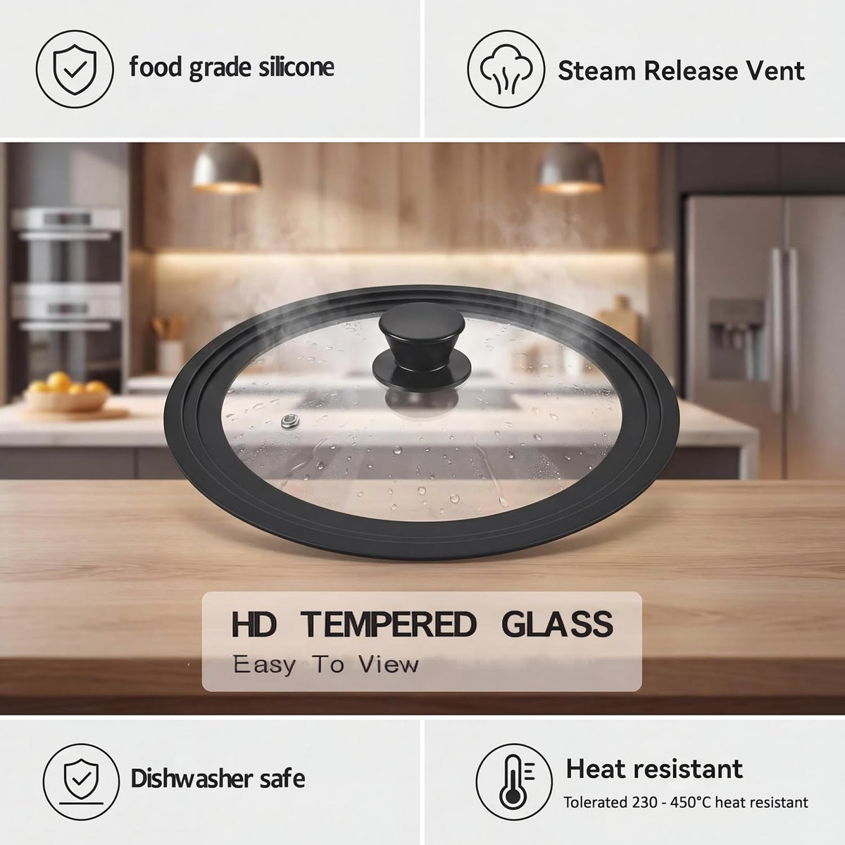 Multi‑Size Tempered Glass Universal Cookware Lid