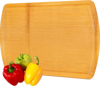 Greener Chef Luxury Bamboo Cutting Board Set of 3 with Glue-Free Surface Technology - Extra Spacious Wood Cutting Boards for Kitchen and XL Chopping Board Set - Replacements for Life