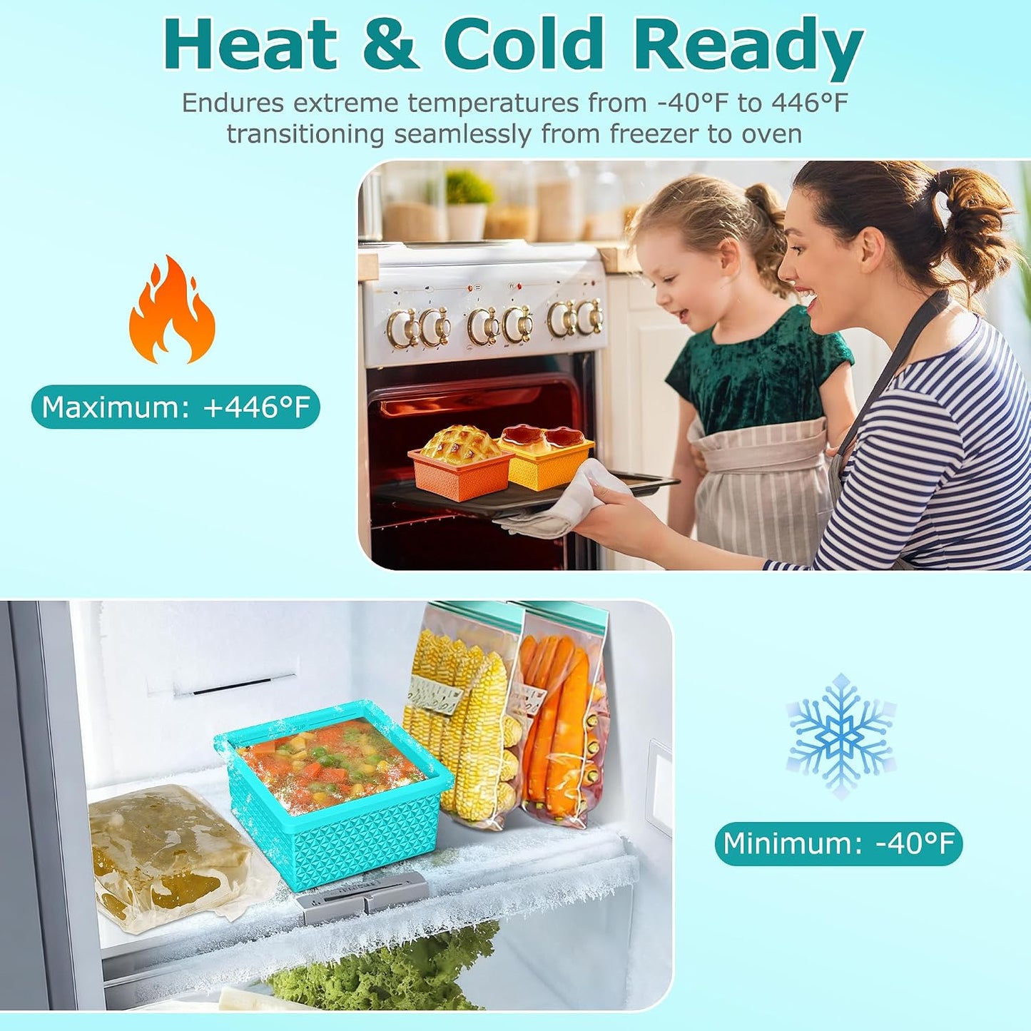 Silicone Freezer Molds for Soup Cube - 2-Cup Freezer Storage Container Tray with Lid,4 Pack Stackable Ice Cube Trays for Portion Control,Food Storage Meal Prep,Oven & Dishwasher Safe