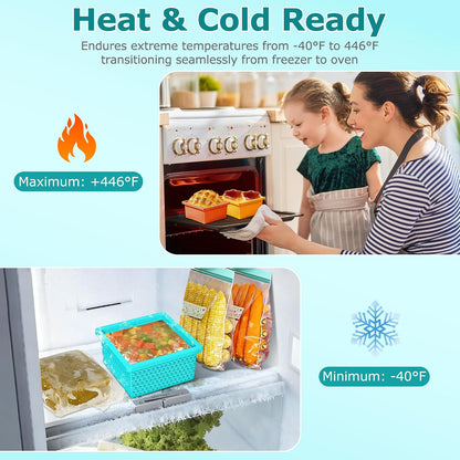 Silicone Freezer Molds for Soup Cube - 2-Cup Freezer Storage Container Tray with Lid,4 Pack Stackable Ice Cube Trays for Portion Control,Food Storage Meal Prep,Oven & Dishwasher Safe
