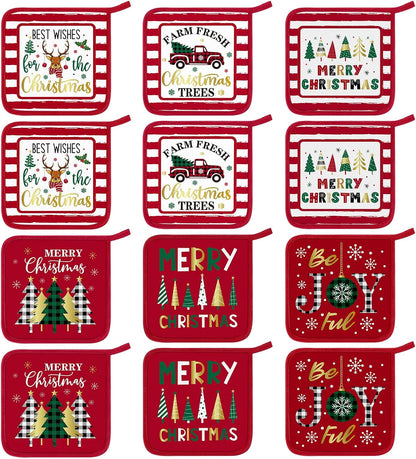 Bencailor 12 Pcs Christmas Wildflower Pot Holders with Pocket