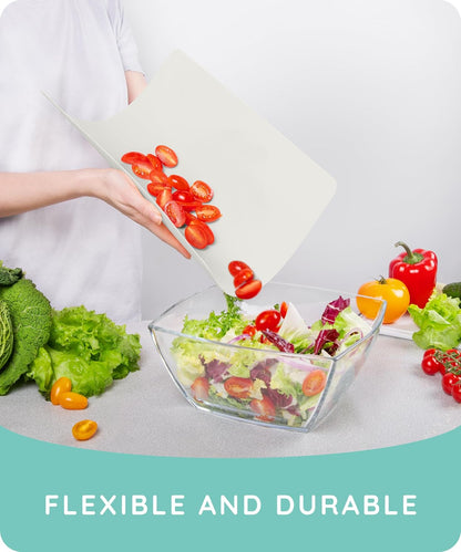 Cutting Boards for Kitchen, Plastic Cutting Board, Dishwasher Safe Cutting Boards with Juice Grooves for Meat, Veggies, Fruits, Easy Grip Handle, Serveware Accessories (Gray)