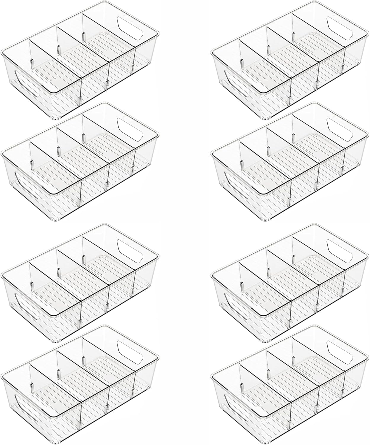 Stackable 6 Pack Snack Organizer for Pantry Shelf,Clear Pantry Organizers and Storage Bins for Fridge,Office,Cupboard,Plastic Pantry Snack Organizer For Breast Milk,Tea Bag,Food Storage Containers