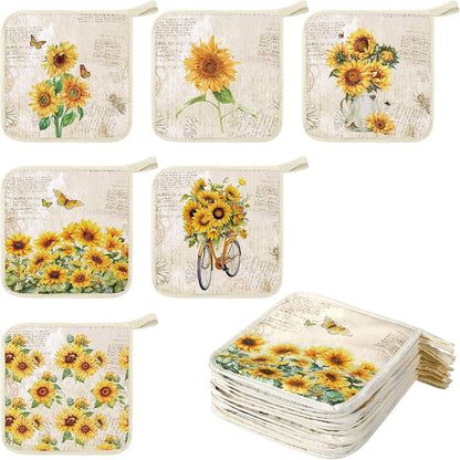 Bencailor 12 Pcs Christmas Wildflower Pot Holders with Pocket