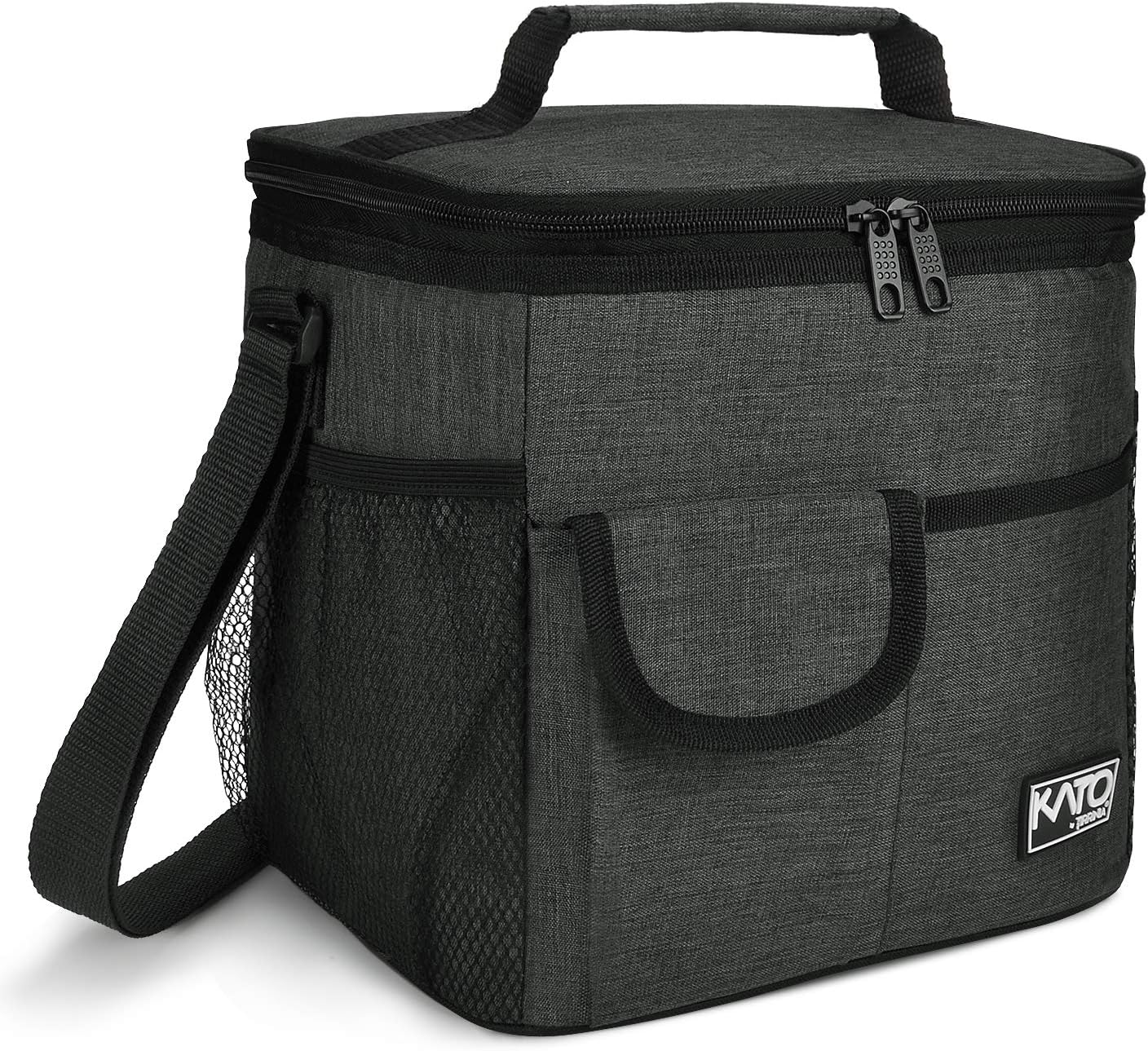 Tirrinia Insulated Lunch Bag for Women Men, Leakproof Lunch Box Containers for Adult, Work, School, Soft Lunchbox for Kids,Boys, Adult Cooler Bag for Picnic Hiking Beach,Charcoal