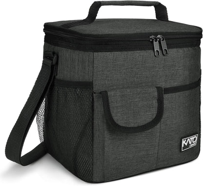 Tirrinia Insulated Lunch Bag for Women Men, Leakproof Lunch Box Containers for Adult, Work, School, Soft Lunchbox for Kids,Boys, Adult Cooler Bag for Picnic Hiking Beach,Charcoal