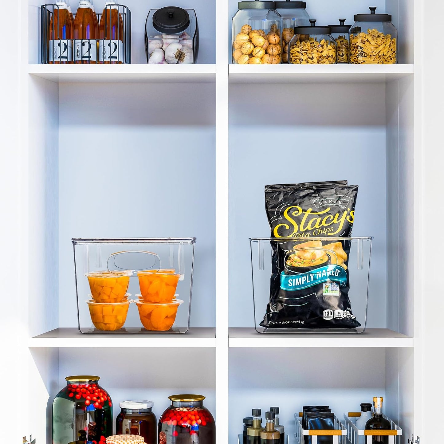 Sorbus 8-Pack Small Clear Plastic Storage Bins – Organizers for Kitchen, Pantry, Fridge, Cabinet & Refrigerator