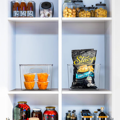 Sorbus 8-Pack Small Clear Plastic Storage Bins – Organizers for Kitchen, Pantry, Fridge, Cabinet & Refrigerator