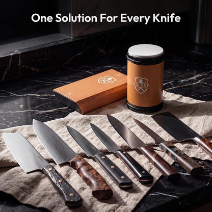 Rolling Knife Sharpener Kit with Diamond & Ceramic Discs, Angles 15° & 20°