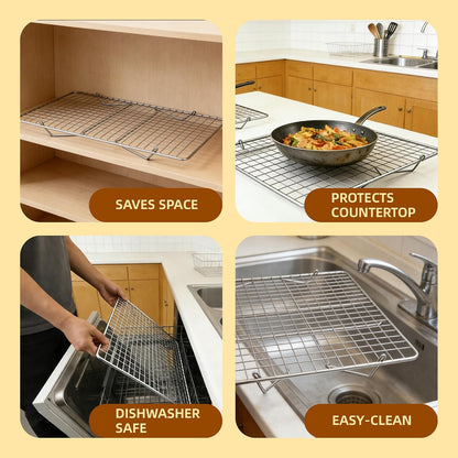 Cooling Rack 16"x10", 3-Tier Stackable & Collapsible Cooling Racks