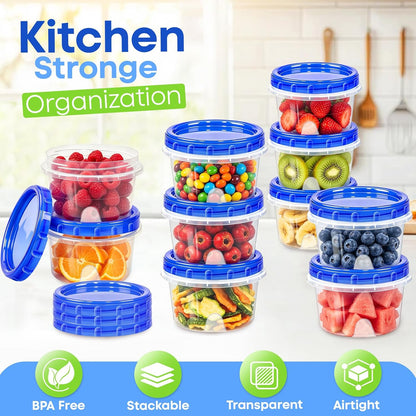 Freezer Storage Containers, 10 Pack-32 Oz Food Storage Containers with Twist Top Lids,BPA Free, Reusable, Meal Prep,Microwave and Dishwasher Safe