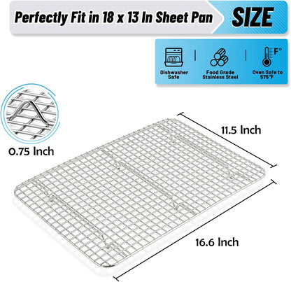 TeamFar Cooling Rack, 8.75”x6.25” Stainless Steel Baking Grid Wire Rack