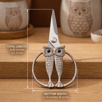 XSNBRD All Purpose Kitchen Scissors, Pearl Gold Stainless Owl Shears.
