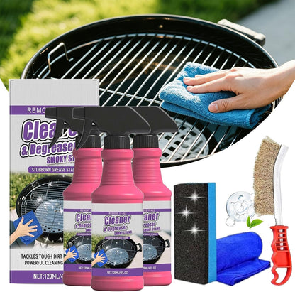 Fast-Acting Heavy-Duty Grill Degreaser Spray, Heavy Duty BBQ Grill Degreaser Cleaner, 120ml BBQ Degreaser for Outdoor Grills & Smokers, Removes Burnt Grease (1PC)